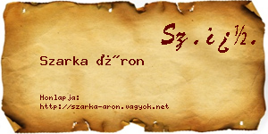 Szarka Áron névjegykártya