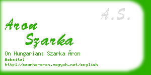 aron szarka business card
