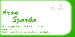 aron szarka business card